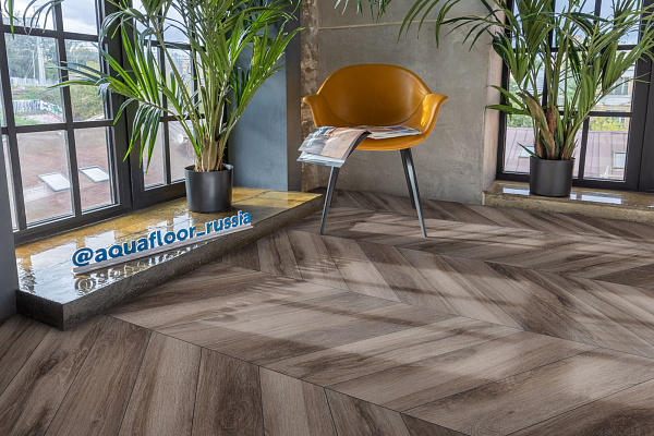 LVT ламинат AquaFloor Parquet Glue Chevron AF2554PGCh